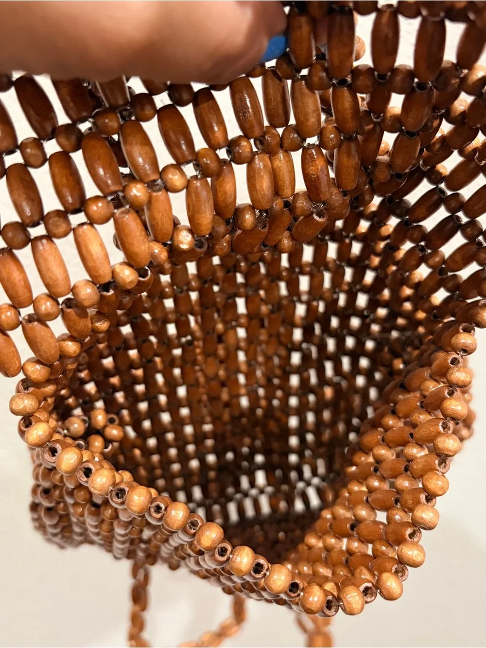 Handcrafted Brown Beaded Backpack